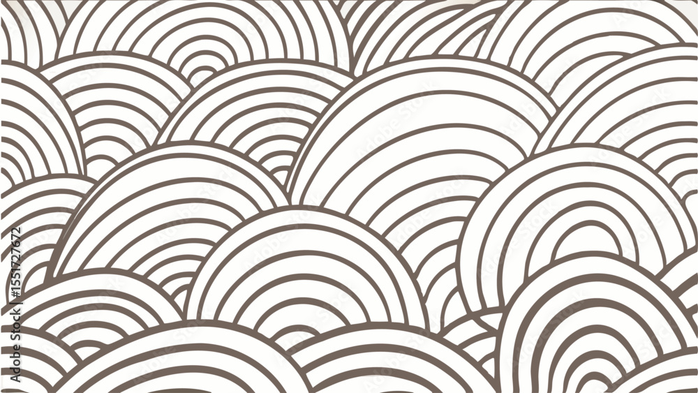 Fototapeta premium Wavy Layered Shapes Mimic Windblown Sand - Botanical Seamless Vector
