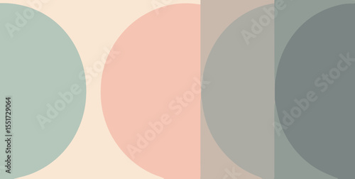 Staggered grid of half moons in sage, powder pink, and warm gray