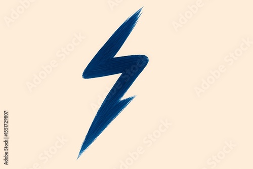 Image of blue lightning - shaped brushstroke pattern, suitable for art projects, decorative designs (e.g., sports - themed, tech - inspired), or creative visual content.