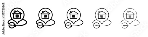 360 degree house icon simple illustration logo art