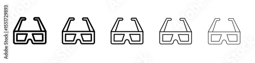 3D glasses icon simple illustration logo art