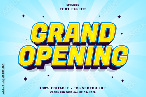 Grand Opening 3D Editable Text Effect Template Style Premium