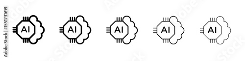 AI chip icon simple illustration logo art