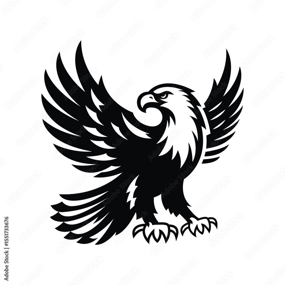 Obraz premium Eagle Silhouette Vector Art Illustration Design