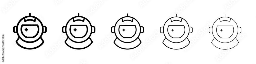 Fototapeta premium Astronaut or cosmonaut icon simple illustration logo art