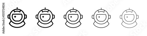 Astronaut or cosmonaut icon simple illustration logo art
