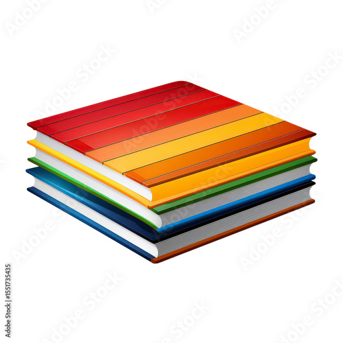 Wallpaper Mural Colorful Stack of Five Blank Notebooks with Smooth Cover Design Ideal for School, Office, or Personal Planning Torontodigital.ca