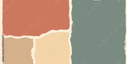 Offset square alignment pattern in clay red, sandstone, and sage