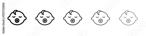 baby face icon simple illustration logo art