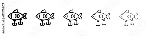 Bait Fishing Minnow icon simple illustration logo art