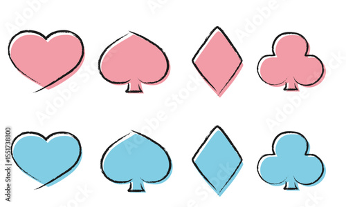 手書き風トランプマークのイラスト