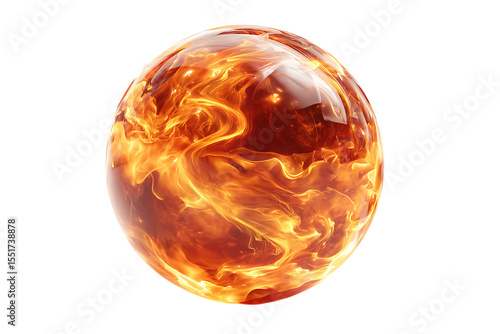 Fiery Orb, Burning Sphere, Abstract Fireball