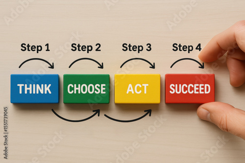 A strategic progression emphasizes thoughtful decision-making and deliberate actions that lead to achieving success in business goals