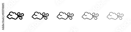 Blowing wind icon simple illustration logo art