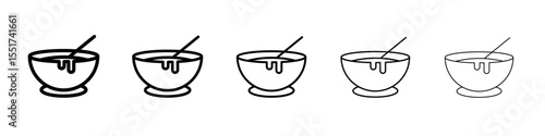 Bowl of soup icon simple illustration logo art