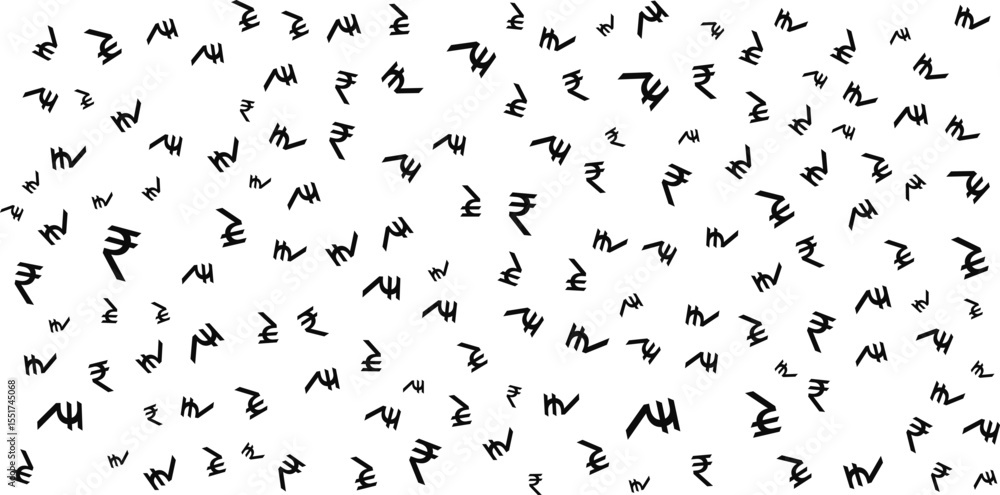 Obraz premium Rupee Symbols Pattern on White Background.
