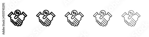 Business agreement handshake icon simple illustration logo art