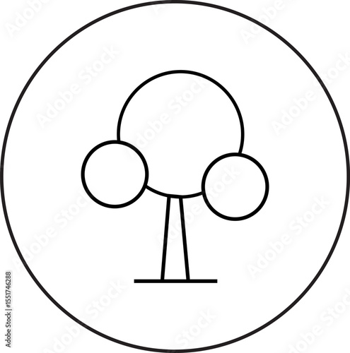 "Tree icon symbolizing outdoor wellness, eco-lifestyle, relaxation, and connection with nature for better health, transparent background."