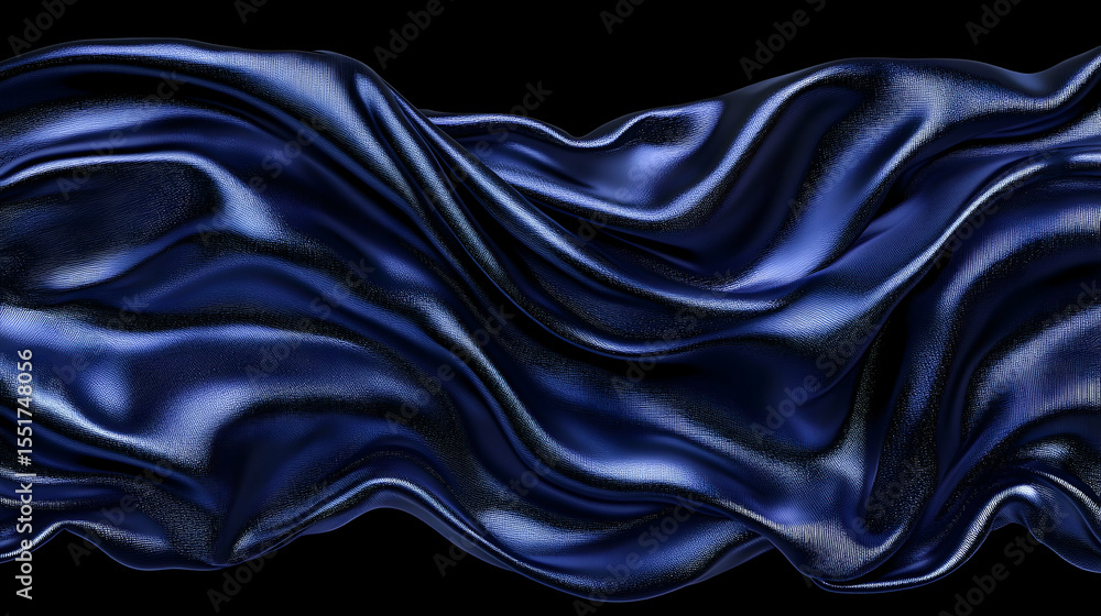 Obraz premium Dark blue fabric waves elegant silk texture background
