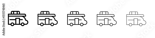 camping car icon simple illustration logo art