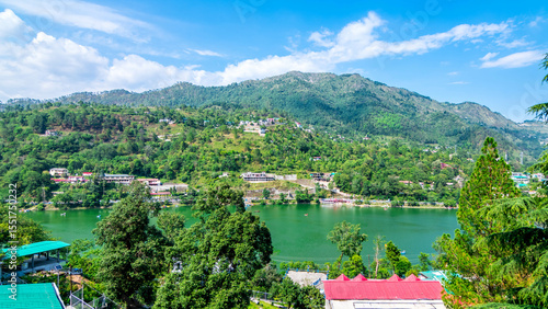Bhimtal Lake, a picturesque lake located in the Nainital district of Uttarakhand, India
