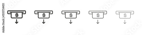 Cash withdrawal icon simple illustration logo art