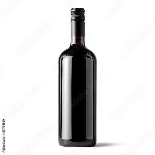 Wallpaper Mural A bottle of red wine with a blank label is isolated on a white background Torontodigital.ca