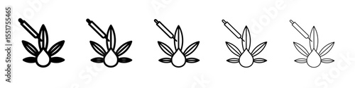 CBD oil drop icon simple illustration logo art
