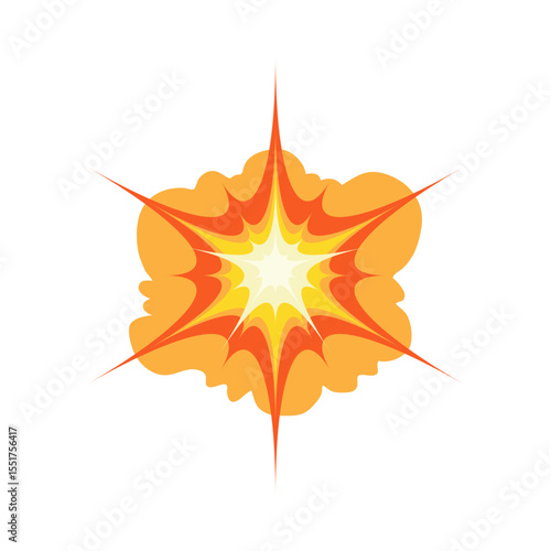 Vector illustration of explosive collision emoticon