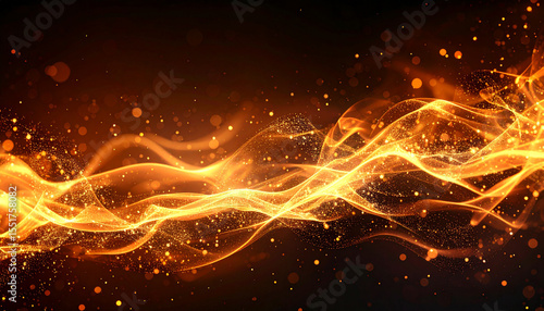 火花の粒子が浮かぶダークな炎風グランジ背景 – Grunge Texture of Floating Fire-Like Particles on a Dark Brown Background