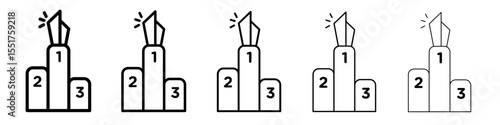 champion podium icon simple illustration logo art
