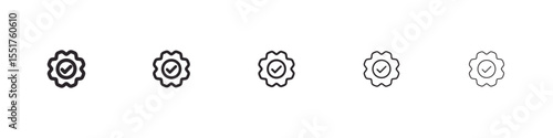 Checkmark with a gear icon simple illustration logo art