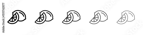 Citrus, lemon, lime, orange, tangerine slice icon simple illustration logo art
