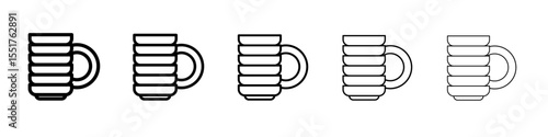 Clean stack plates icon simple illustration logo art