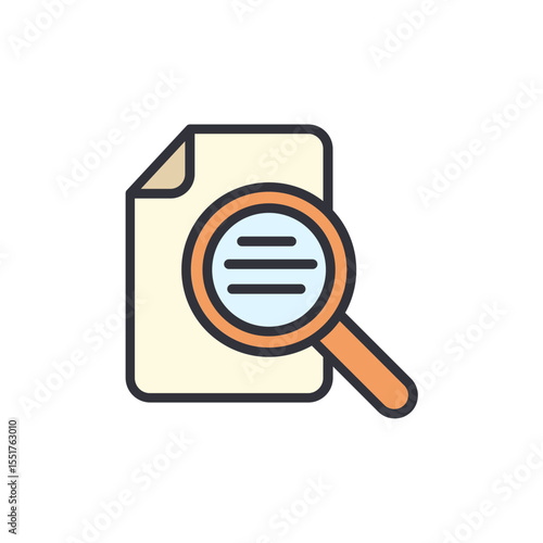 Magnifying Glass Examining Document For Detailed Analysis And Inspection