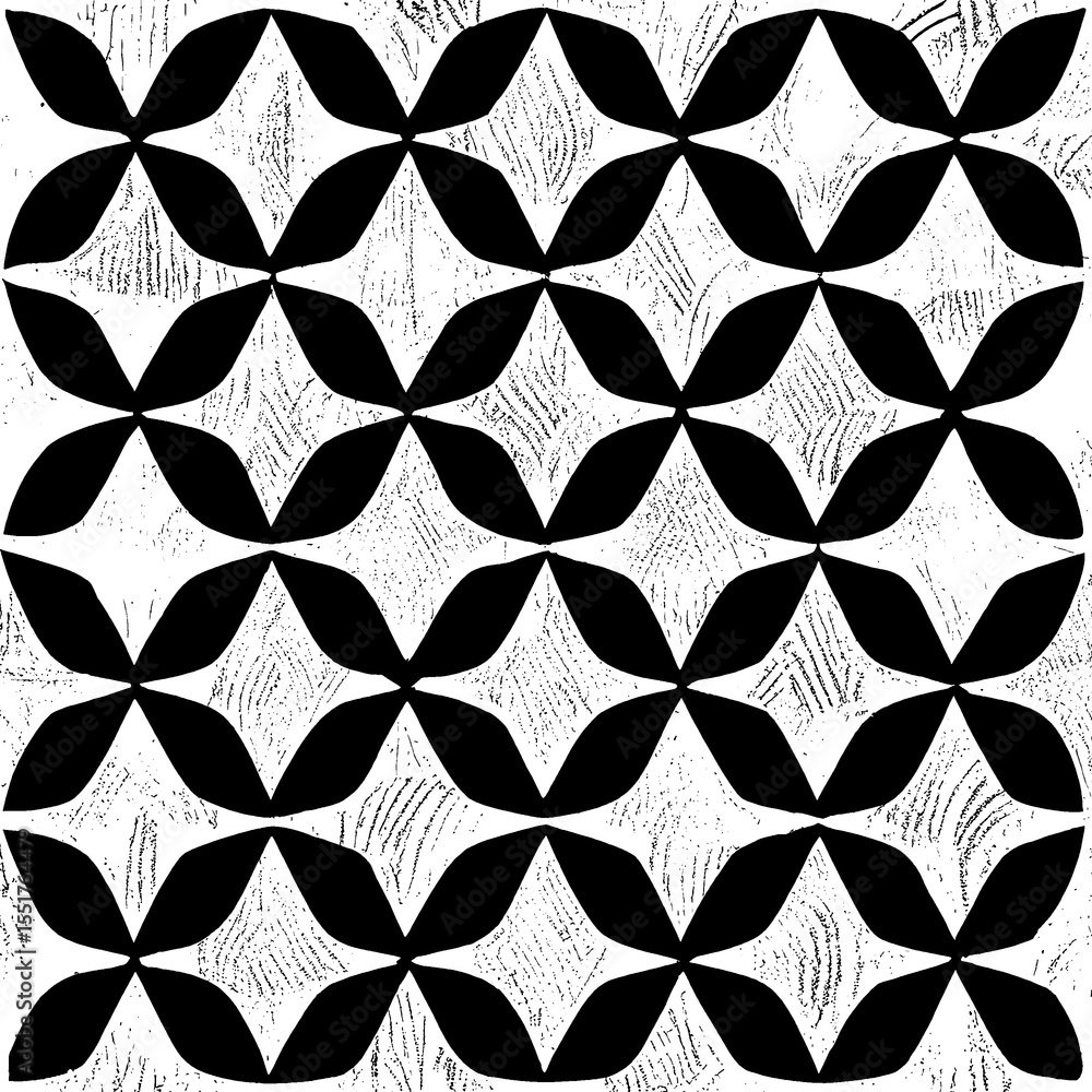 Fototapeta premium Abstract geometric black and white hipster fashion random handmade organic background pattern