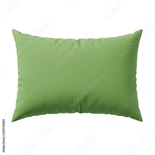Isolated Green Pillow Cushion Soft Fabric Home Decor on Transparent