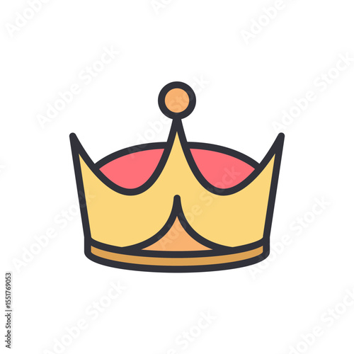 Elegant Golden Crown With Rounded Details Symbolizing Power Royalty