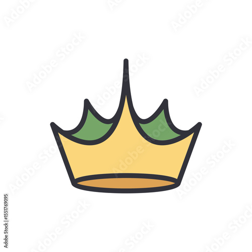 Elegant Green And Yellow Crown Illustration With A Transparent View