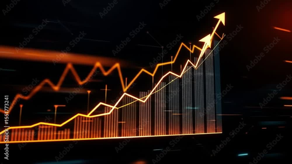 Business charts depicting growth and profit success. Upward bar charts visualize financial data market trends, growth forecasts. 4k video Business charts depicting growth and profit success. Upward bar charts visualize financial data market trends, growth forecasts. 4k video