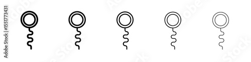 Corkscrew opener icon simple illustration logo art