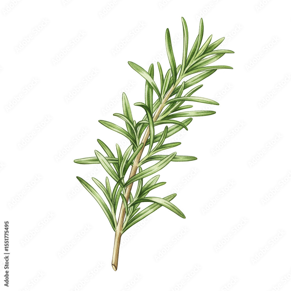 Fototapeta premium Isolated Rosemary Sprig Illustration Aromatic Culinary Herb On Transparent