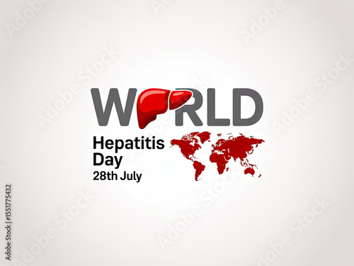 World Hepatitis Day logo with liver and map design.