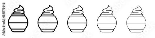 Cream jar icon simple illustration logo art