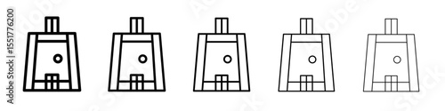 cricket pitch icon simple illustration logo art