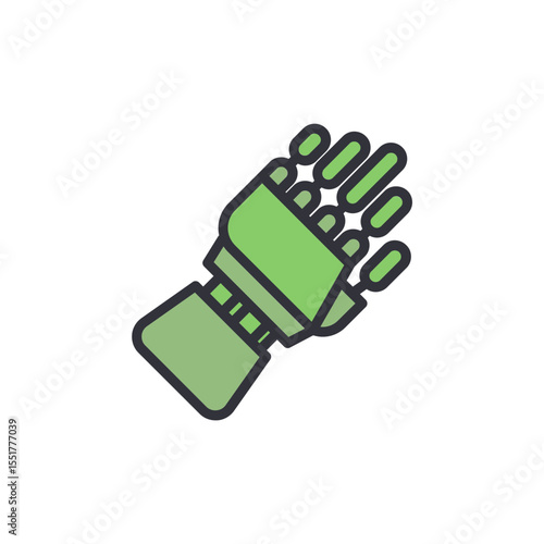 Stylized Robotic Arm With Flowing Particles And Transparent View