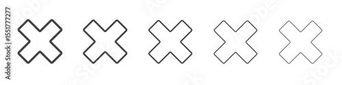 Cross mark icon simple illustration logo art