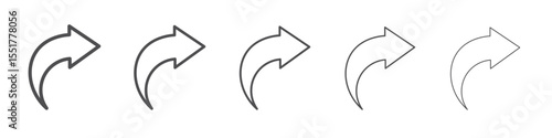 Curved arrow up icon simple illustration logo art