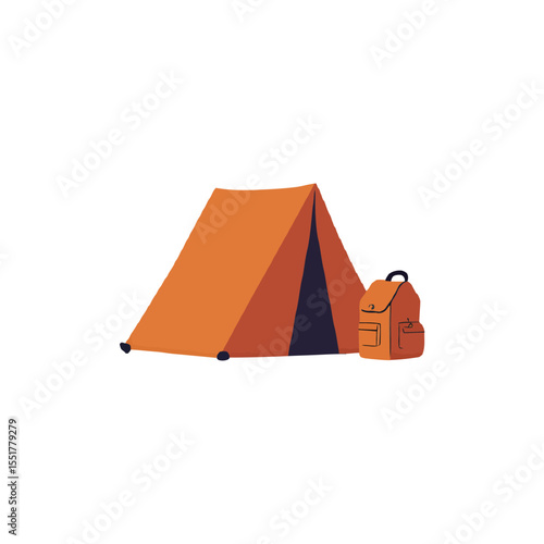 Vector tourist tent on white background