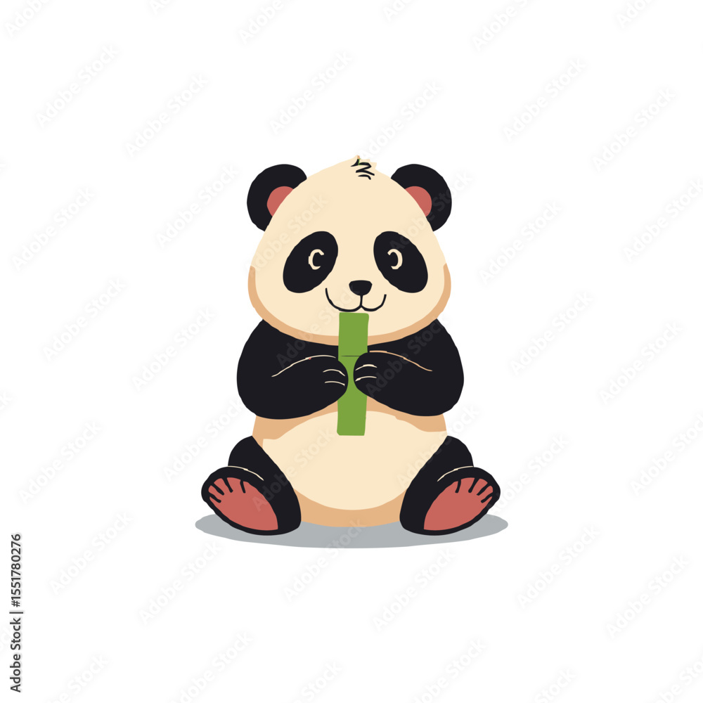 Fototapeta premium panda with a flower